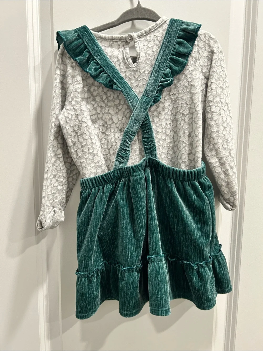 Carter's Teal Corduroy Ruffle Strap Pinafore Skirt